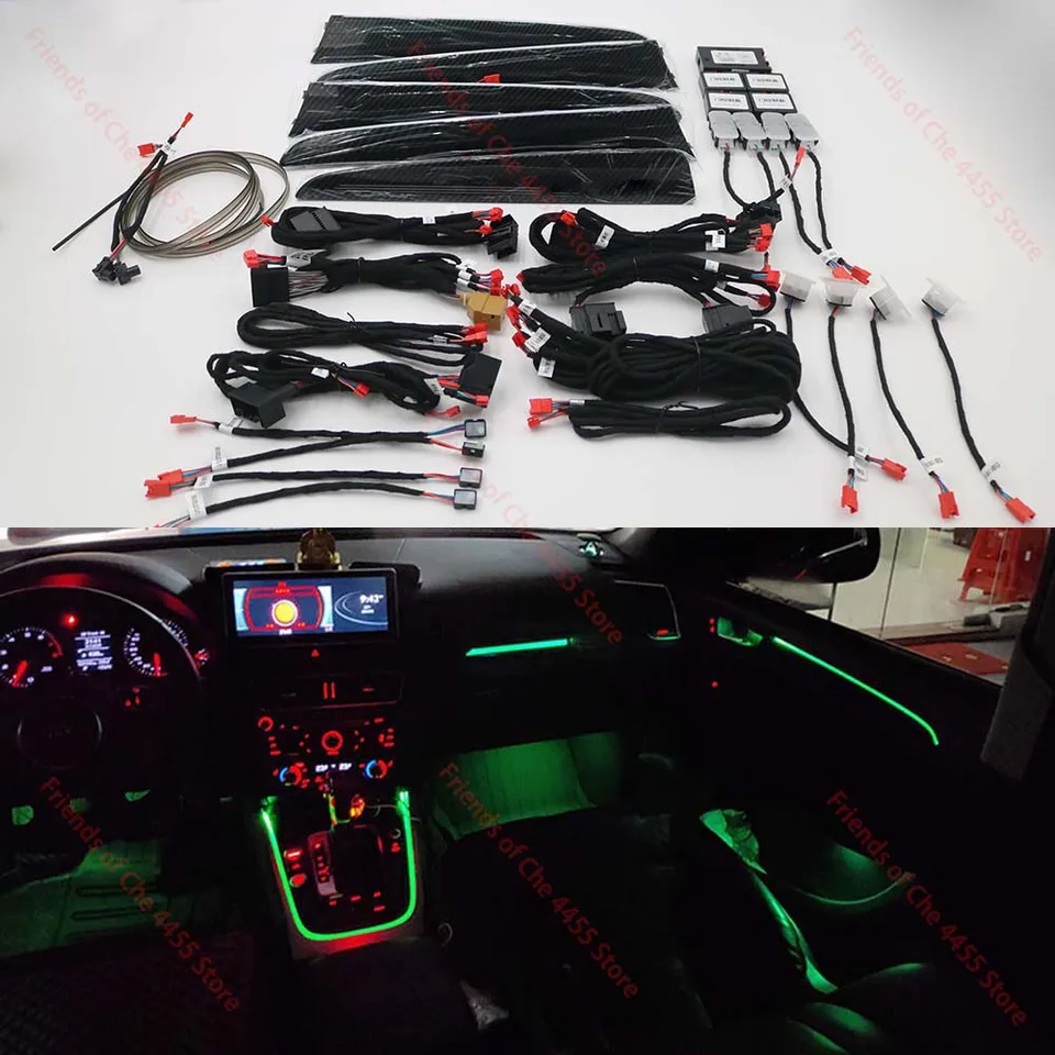 Pre Audi A4 A5 B8 Q5 2009-2017 Nová atmosféra Lampka Zrno Panel Znovu vyzdobiť Light Light Fiber Light Light Light
