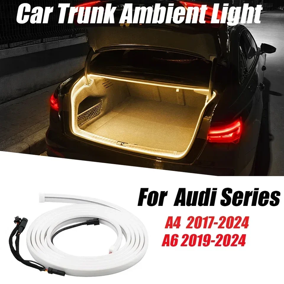 Pre Audi A4 A6 2017 2018 2019 2020 2021 2022 2024 3M 12vcar Trunk Light Light Light Atmosféra lampa LED Flexibilný pás