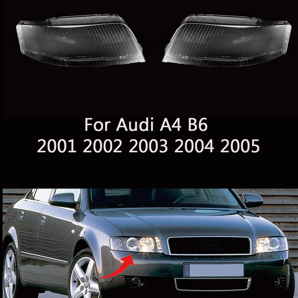 Pre Audi A4 B6 Cover Svetlomet 2001 2002 2003 2004 2005 2005 Predný svetlomet Svetlom svetlomety Lampshades Lampa Lamps Transparen
