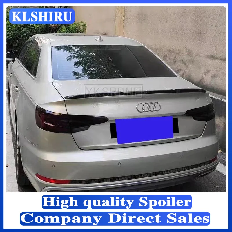 Pre Audi A4 B9 2017 2018 2019 2020 ABS Material Black alebo nenatretý zadný spojler základného náteru pre Audi A4 B9