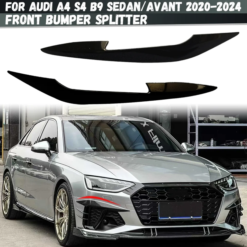 Pre Audi A4 S4 B9 TDI Sedan/Avant 2020 2021 2022 2023 2024 Predný nárazník Spoiler Fog Light Light Light Light Tink Cover Splitter