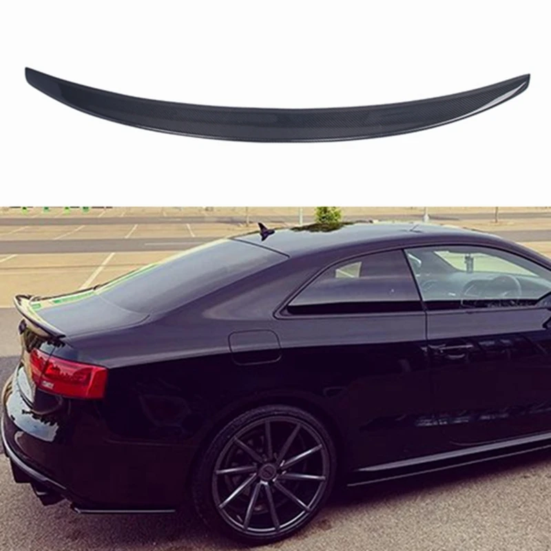 Pre Audi A5 B8 B8.5 2DOOR Coupe S Style Uhlíkové vlákno Kuričko Trunk Wing 2009-2016 FRP Glossy Black (nie pre S5 RS5)