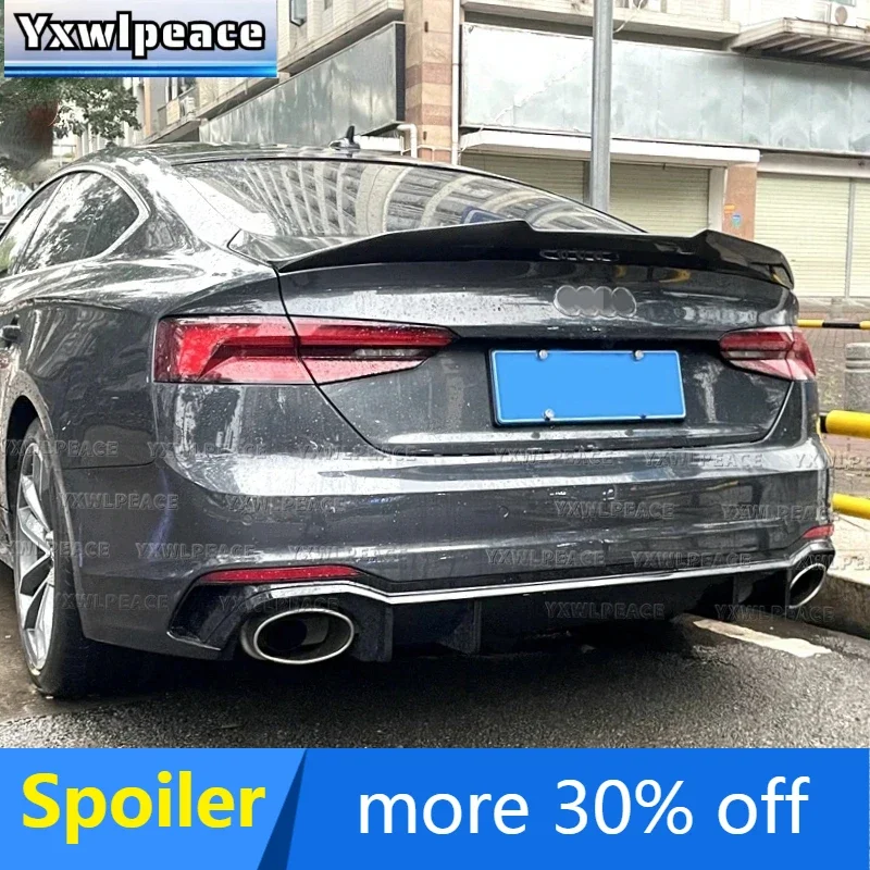 Pre Audi A5 S5 RS5 B9 4-dverový kupé Sportback 2017-2022 PSM STYLE Skutočné uhlíkové vlákno Zadný kmeň Kit