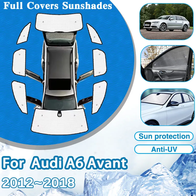 Pre Audi A6 Avant C7 4G 2012 ~ 2018 Úplné auto súkromie Sunshade Front Parasol Cons Cover Cover Auto Automatické príslušenstvo 2015 2016 2016