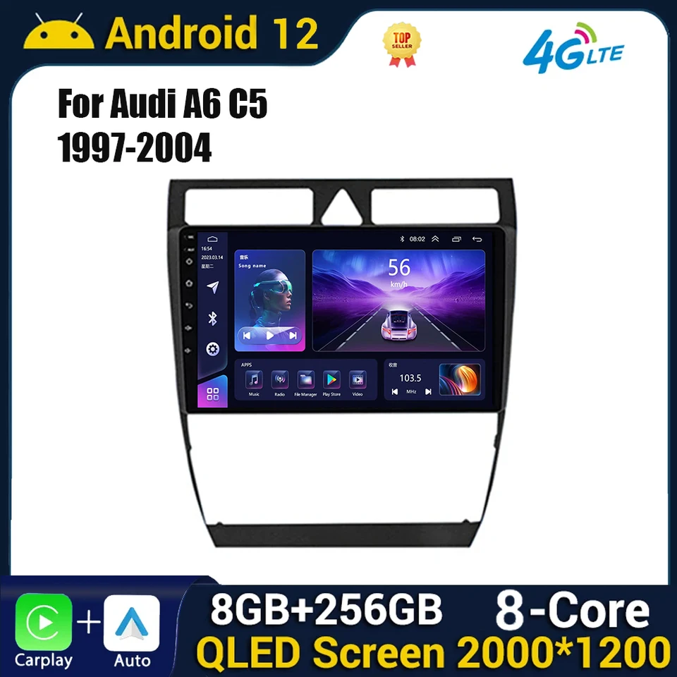 pre Audi A6 C5 1997-2004 S6 1999 - 2004 RS6 2002 - 2006 Android Car Radio Multimedia Player 2Din CarPlay Stereo GPS 4G Head Unit