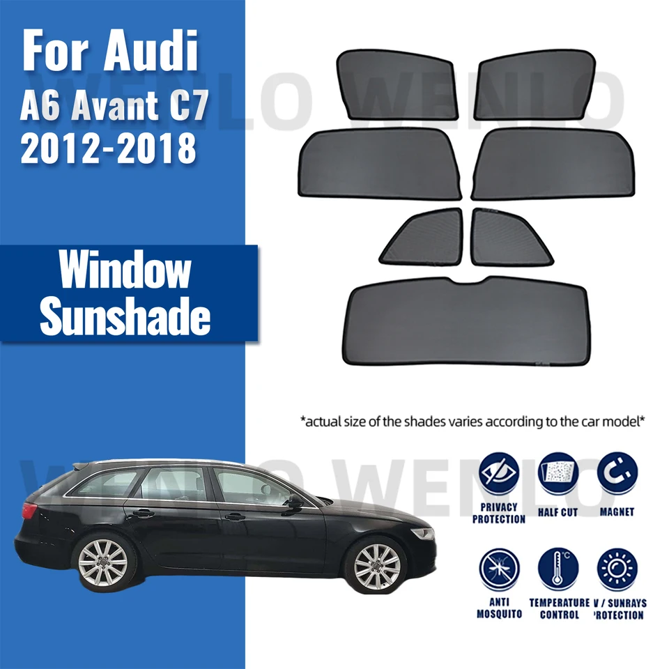 Pre Audi A6 C7 Avant 2012-2018 okno na záclonu automobilu Sunshade pokrýva magnetický slnečný tieň slnečné slnečné príslušenstvo