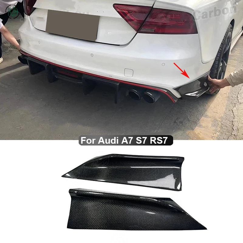 Pre Audi A7 S7 RS7 2013-2016 Zadný nárazník automobilu PEP Difuzérové ​​klapky klapky zástery súprava