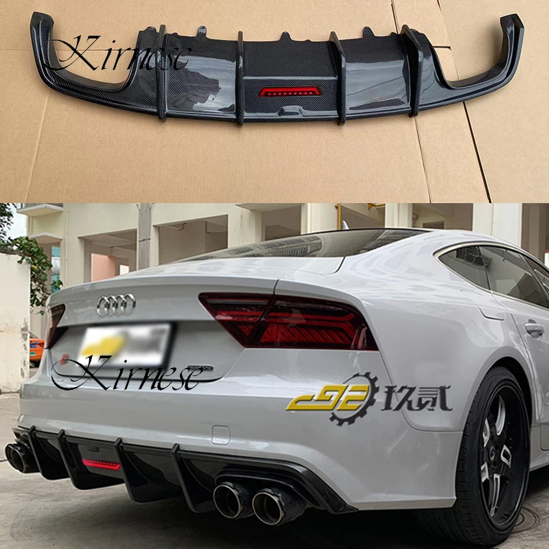 Pre Audi A7 S7 RS7 2016 2017 2018 2018 2019 Zadný nárazník z uhlíkových vlákien Difúzor pier na pery vysokokvalitné príslušenstvo automobilov