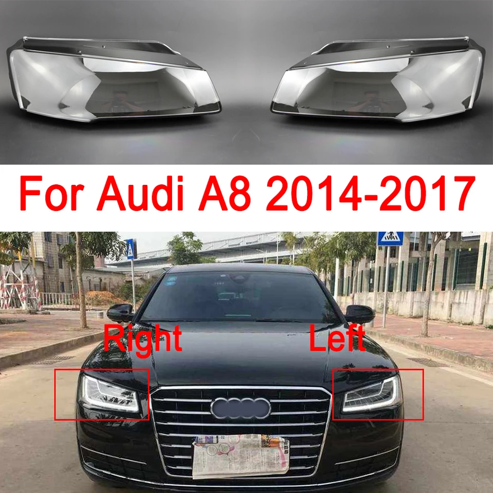 Pre Audi A8 2014-2017 sklo automobilu Priehľadné svetlometový kryt výmena čírych lampy