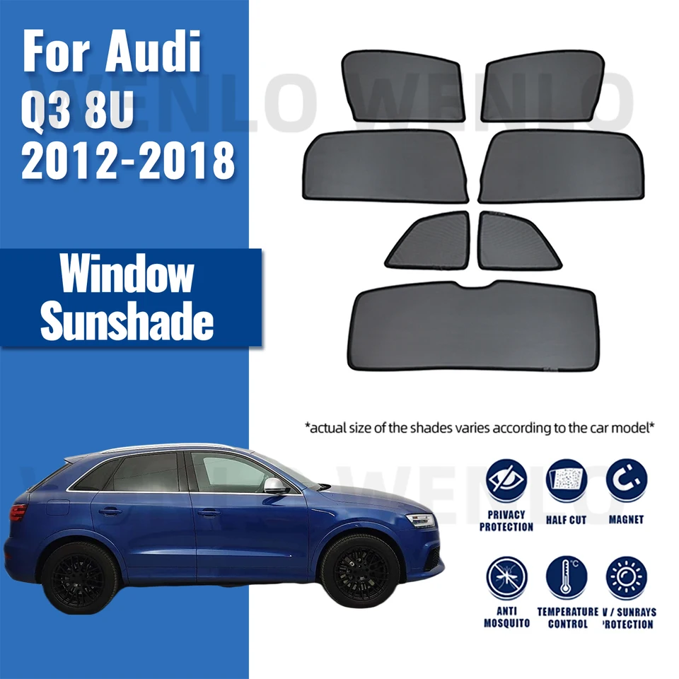 Pre Audi Q3 8u 2012-2018 auto slnečno Magnetické predné čelné sklo rámca závesu zadného bočného okna Slnko Visor