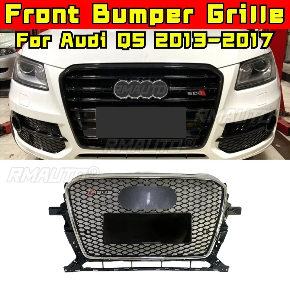 Pre Audi Q5 Bumper Grill Racing Grills Car Front Grille Exterior Part Paycomb RS Style for Audi Q5 2013-2017 Modifikácia časť