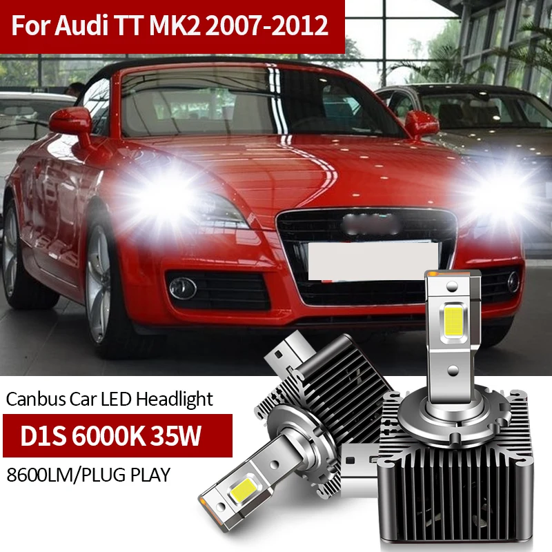 Pre Audi TT MK2 2007 2008 2009 2009 2010 2012 2012 6000K 35W D1S CANBUS Car LED svetlometové žiarovky Nahradenie pôvodnej xenónu HID žiarovka