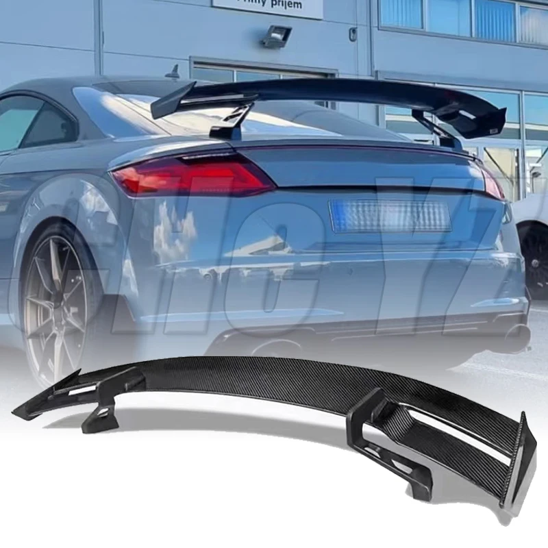 Pre Audi tt TTS TTRS R8 V8 MK3 MK2 S3 S4 S5 S6 GLOS BLACK FUNGED Skutočné uhlíkové vlákno Zadný spojler kufra