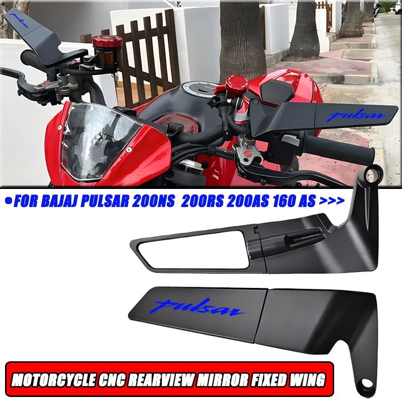 Pre Bajaj Pulsar 200ns Pulsar 200Rs Pulsar 200As Pulsar 160 ako pulsar 200 motocyklové CNC spätné zrkadlo pevné krídlo s logom s logom