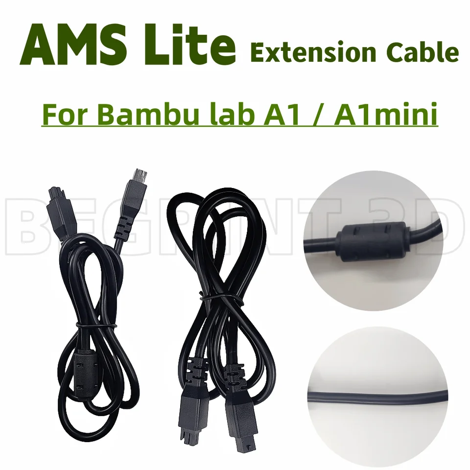 Pre Bambu Lab A1/A1Mini 3D tlačiareň AMS Lite 1m 4-kolíkový predlžovací kábel s magnetickým krúžkom pre Bambulab A1 A1Mini AMS Aktualizované diely