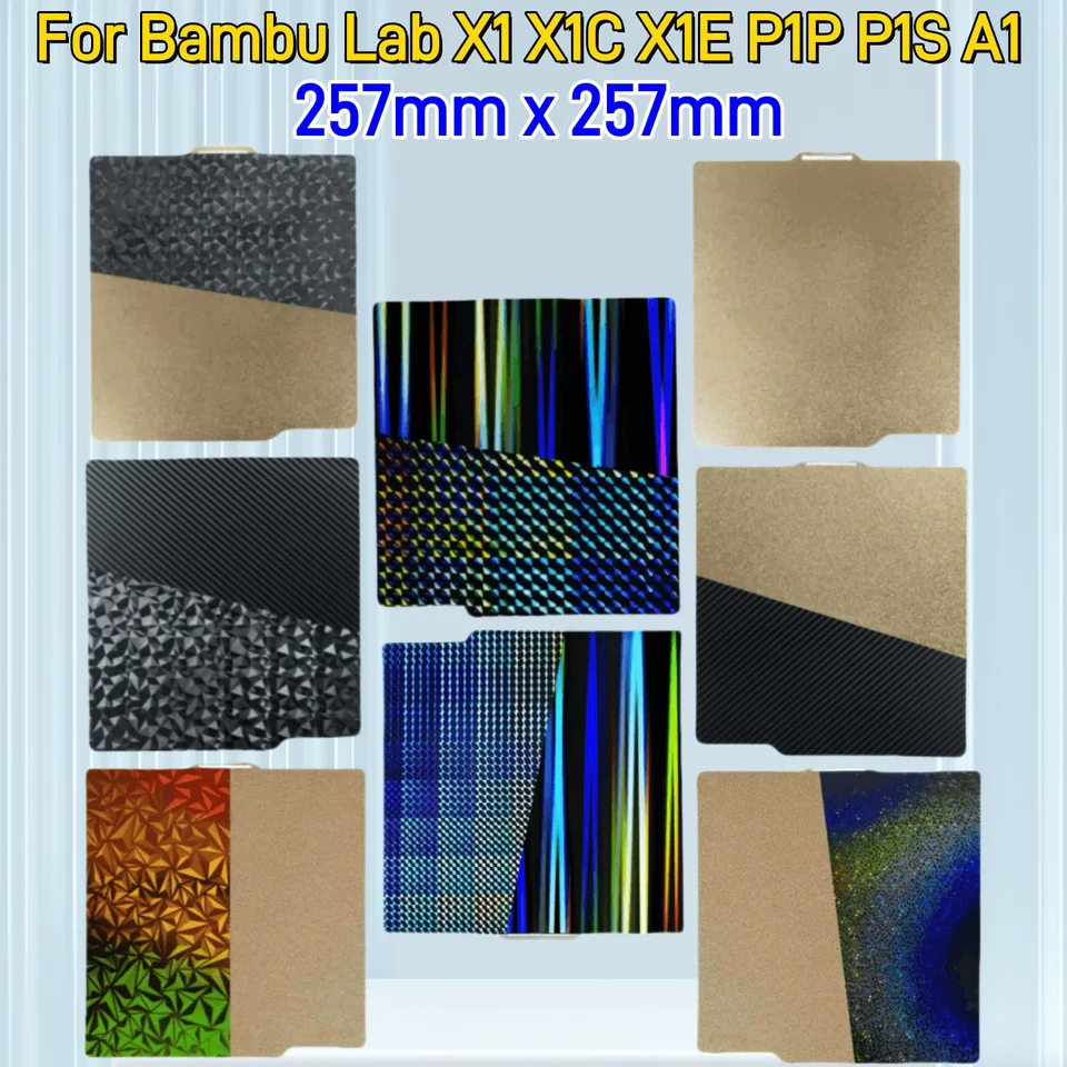 Pre Bambu Lab A1/X1/P1 Build Plate 257x257 Spring Oceľový list Pei peo h1h pey list x1c P1S Build Plate 3D Tlačiareň Príslušenstvo