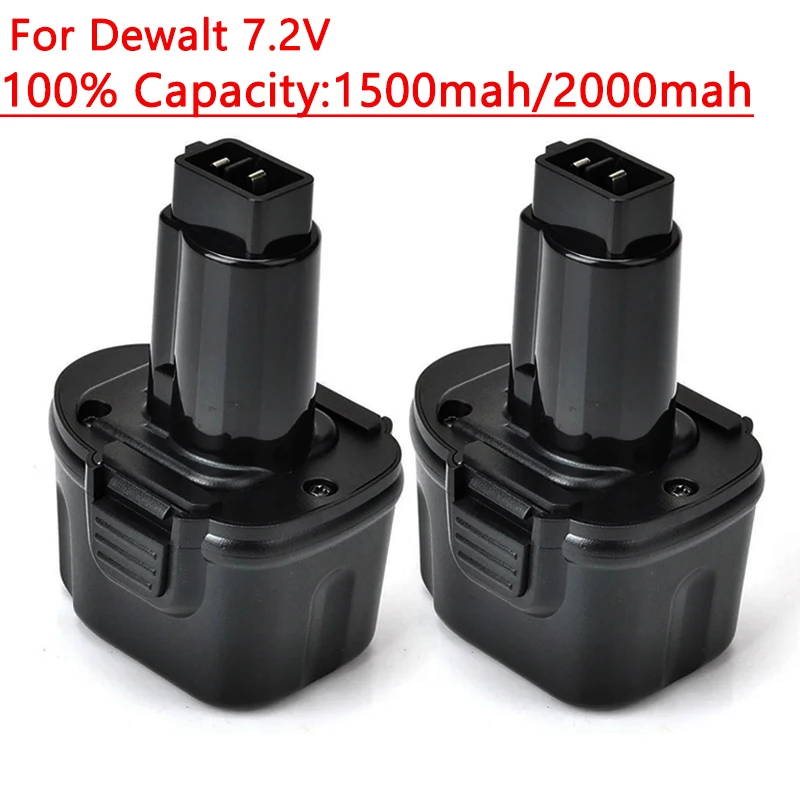 Pre batériu Dewalt 7,2 V 100% 1500 mAh 2000MAH DW9057, DE9057, DE9085, DW920K, DW920K-2, DW920K-2 Power Tool + Nabíjačka
