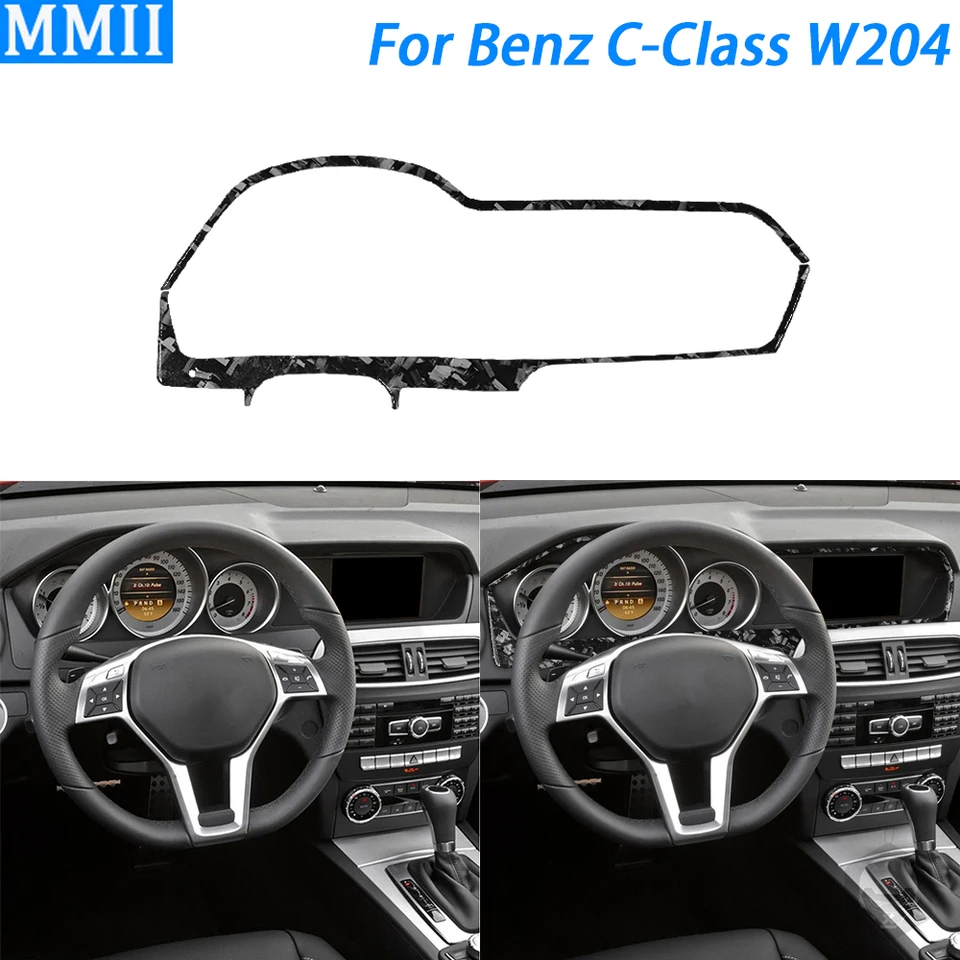 Pre Benz Class W204 2012 2013 2014 kované nálepky na kryt panelového panela Krvné uhlíkové vlákno