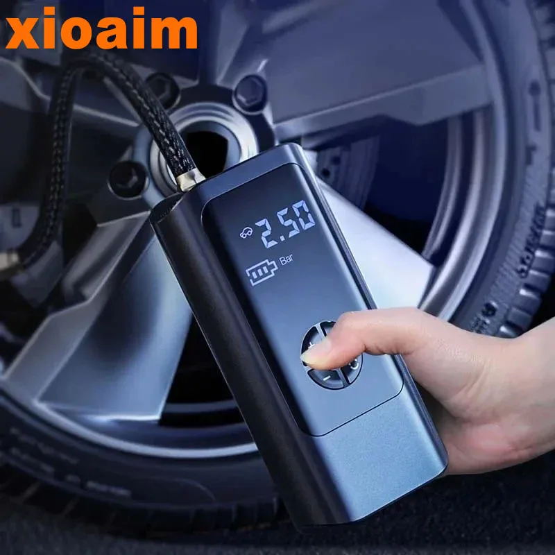 Pre bezdrôtové káblové káblové prenosné vozidlo Xiaomi 8000 mAh pre prenosné vozidlo Compressor 12 V 150psi Elektrické pneumatické čerpadlo pre motocyklové loptičky