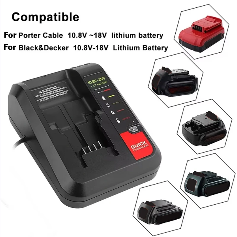 Pre Black Decker 20V nabíjačka Li-Ion Battery Battery pre Porter Cable/Stanley 10.8v 14.4V 18V PCC690L L2AFC FMC690L FMC688L 686L