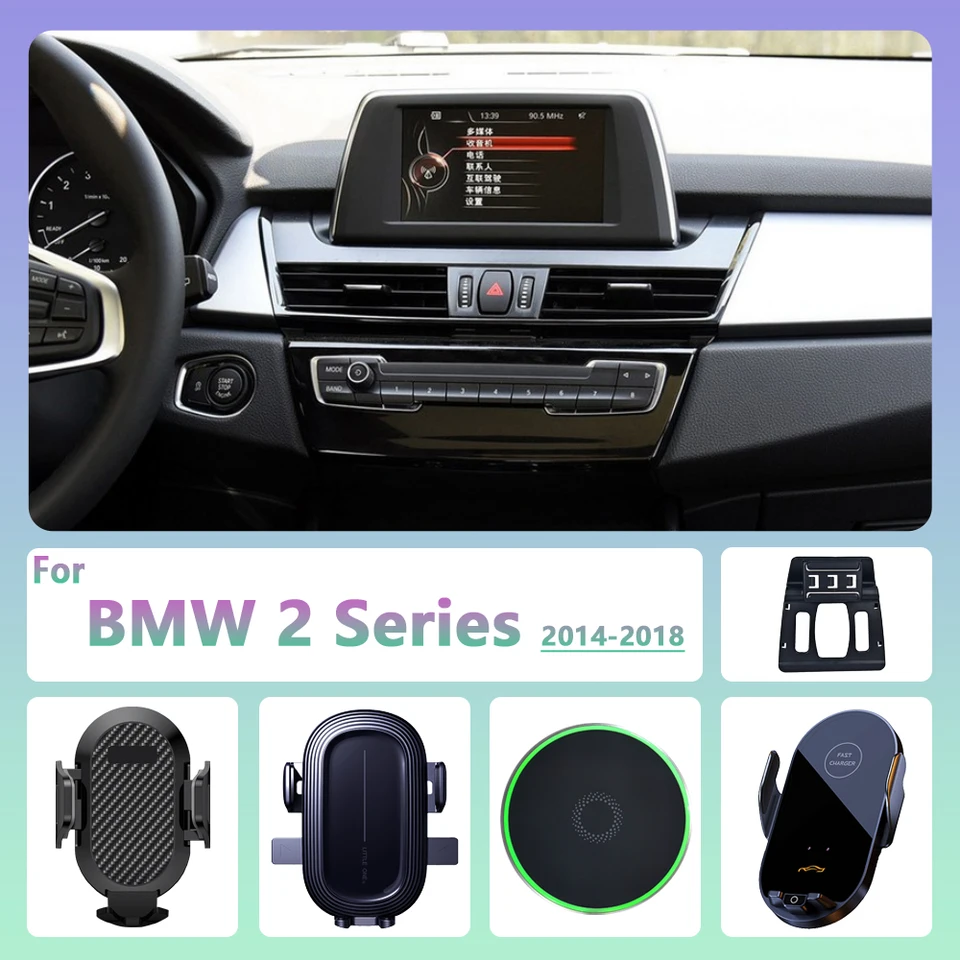 Pre BMW 2 Series Active Tourer 2014 2015 2016-2018 Držiteľ telefónu automobilov Držiteľ bezdrôtového nabíjania Magnetický telefón