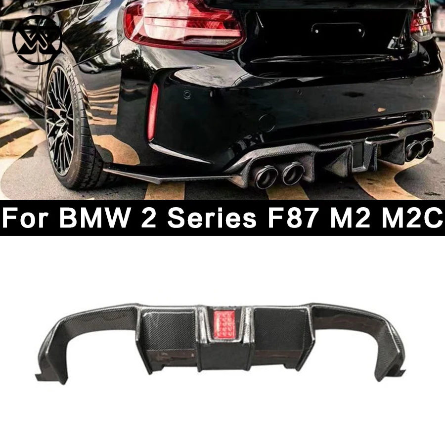 Pre BMW 2 séria F87 M2 M2C Coupe 2016-2019 Zadný nárazník z uhlíkových vlákien s LED svetlom difúzovača Splitter Body Kit
