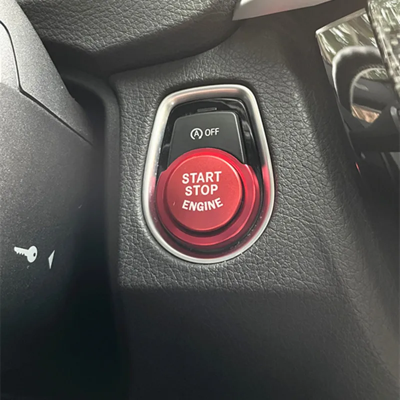 Pre BMW 2013-2020 3-séria GT motorový motor motorového motora jedným kliknutím spínaču zapaľovania dekoratívny nálepka Kovový ochranný kryt lesk