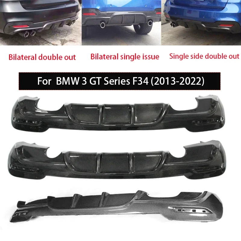 Pre BMW 3 GT série F34 320I 330I 318I Uhlíkový zadný nárazník difúzora Lip Spoiler Styling Styling M Sport 2013-2022