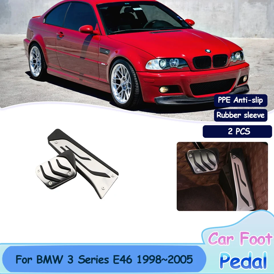Pre BMW 3 Series E46 1998 ~ 2005 Kvalita akcelerátora BRZH NO Vŕtanie zliatiny interiérový časť ACORSONIE GAS FOON PEDAL NEPLACKÝ KRYT