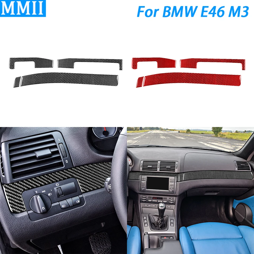 Pre BMW 3 Series E46 M3 1998-2006 Skutočné nálepka na prístrojové panelové panelové panelové panelové panely