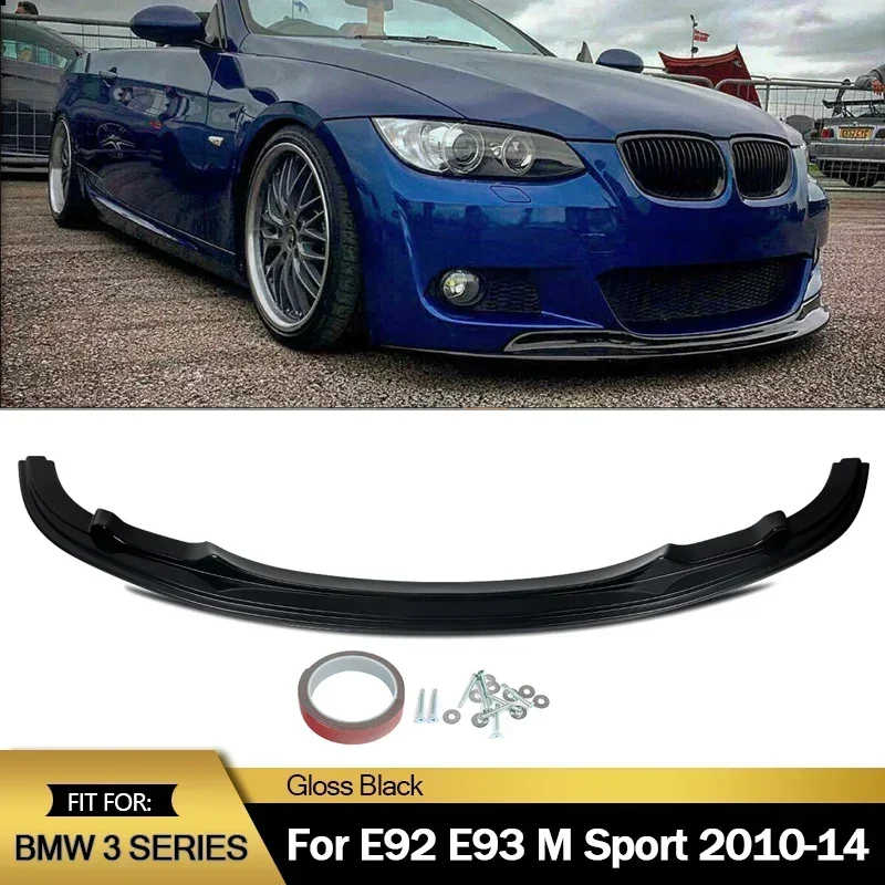 Pre BMW 3 Series E92 Coupe E93 Cabrio M-Tech Sport Performance Front Splitter Bumper Lesk Lesk Black LCI 2010-2013
