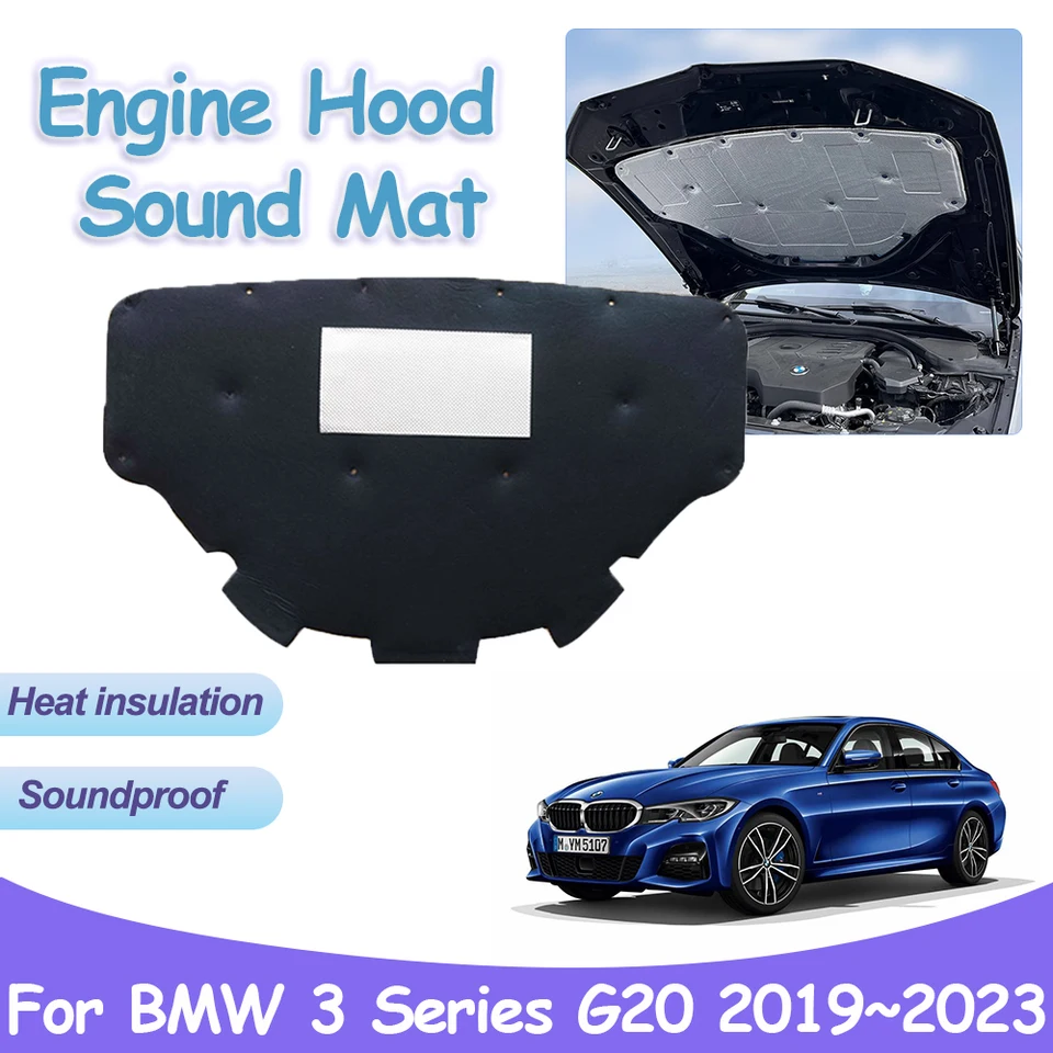 pre BMW 3 Series G20 318I 320E 2019 ~ 2023 Motor kapucňa podložka predné tepelné zvukové izolácie Zvukový kryt zvukovo nevzostrený interiérový doplnok