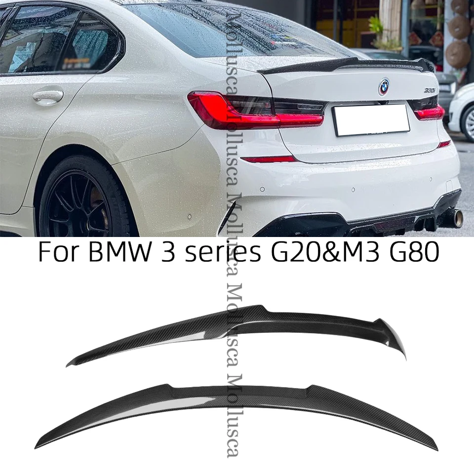 Pre BMW 3 Series G20 G28 a M3 G80 M4 v štýle uhlíkových vlákien Zadný spojler kufra kufra kufra 2018-2024 FRP Honeycomb Forged