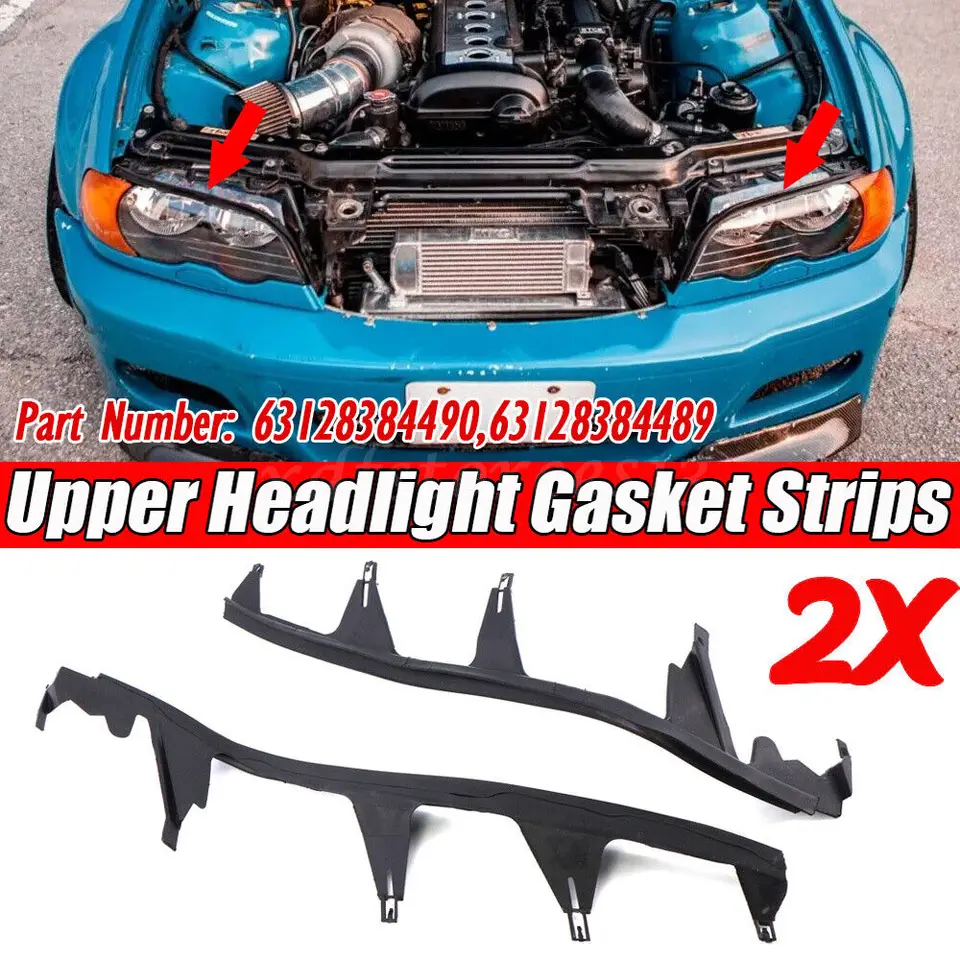 Pre BMW 3Series E46 330CI M3 predné horné horné prúžky krytu občianskych prúžkov TRIMS TENIGHT TENETNÉ TENIKA 63128384489 63128384490