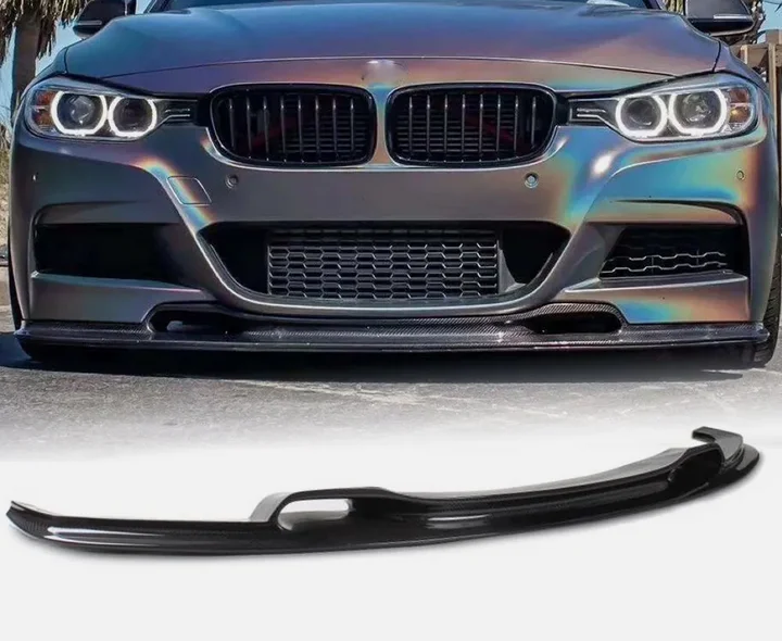 Pre BMW 3Series F30 F31 320i M Sport 12-17 Spojler na predné nárazníky z uhlíkových vlákien