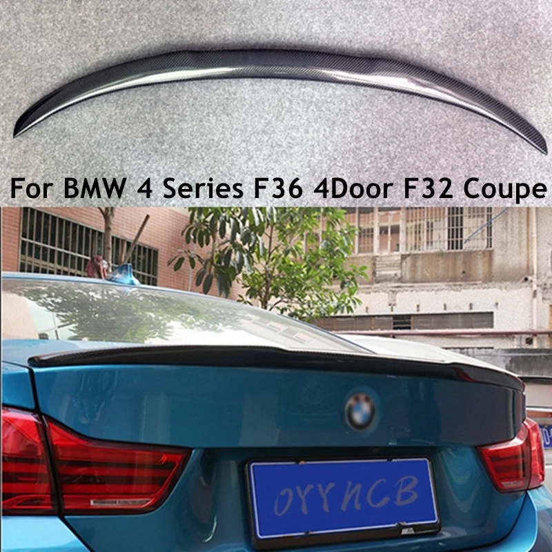 Pre BMW 4 Series F32 Coupe F36 4DOOR M STYLE Zadný spojler uhlíkových vlákien Kumeňa Kumera 2014-2020 FRP kované uhlík