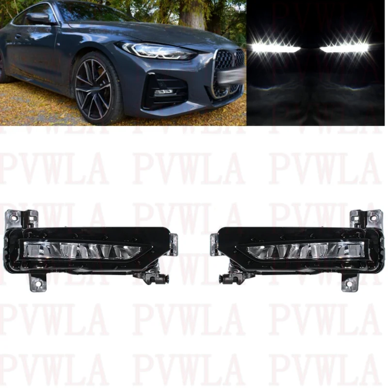 Pre BMW 4 Series G22 G23 420I 420D XDriver 430I M440I XDriver 2020 2021 2022 2023 Dvojica LED FOG DRL DENNE RUNG LIGHTS