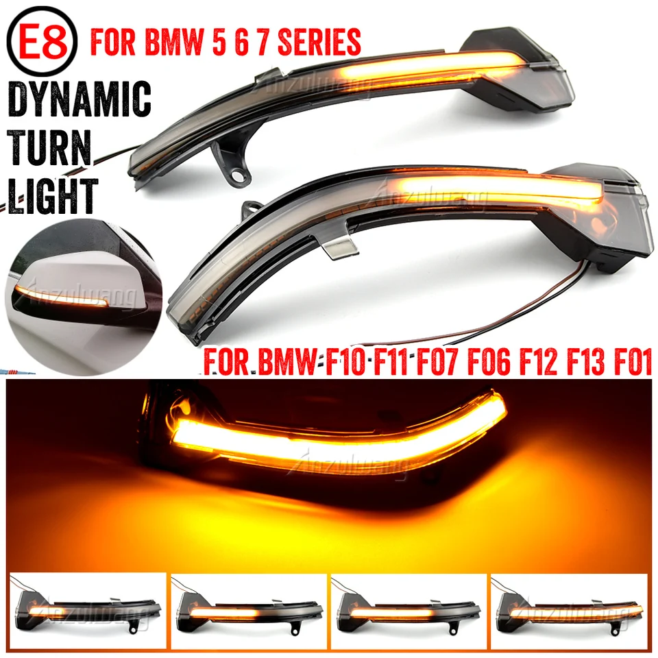 Pre BMW 5 6 7 Series F10 F11 F07 F06 F12 F13 F01 F02 LED DYNAMICKÝ TOWN SIGLINGE Sekvenciálny bočný zrkadlový indikátor Light Light Light Light Light Light