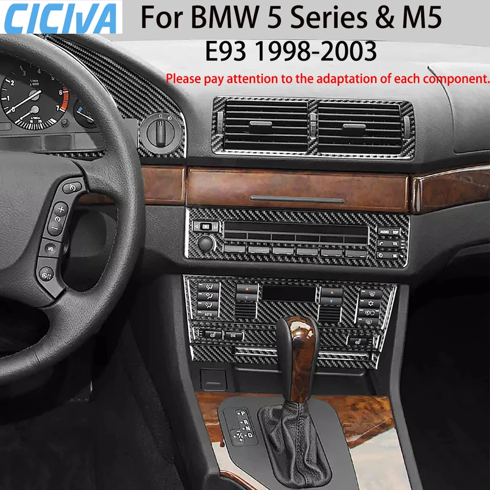 Pre BMW 5 Series E39 M5 1998-2003 Interiérové ​​príslušenstvo prevodovky Dashboard Schadopeter Schadopeter Vzdvihnutie Slávnostný nálepka uhlíkových vlákien