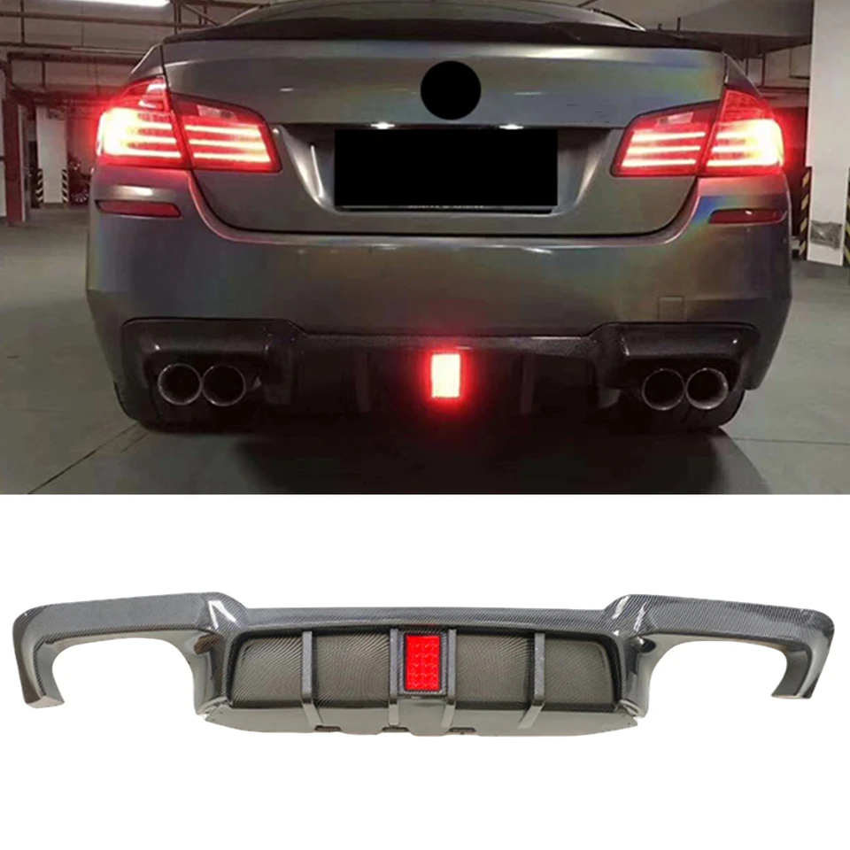 Pre BMW 5 Series F10 F11 F18 M Sport 2010-2016 Zadný nárazník LIP s spojlerom LED LAMP LAMP