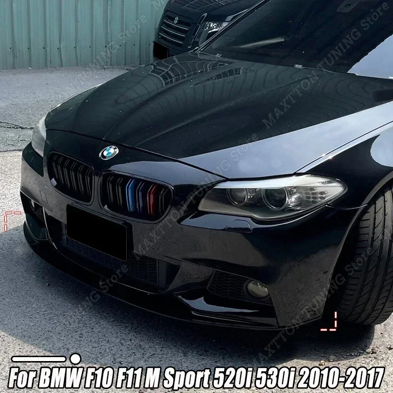Pre BMW 5 Series F10 F11 M Sport 520I 530I 2010-2017 GLOS Čierny automobil predný nárazník Splitter Lip Spoiler Difuser Guard Body Kits