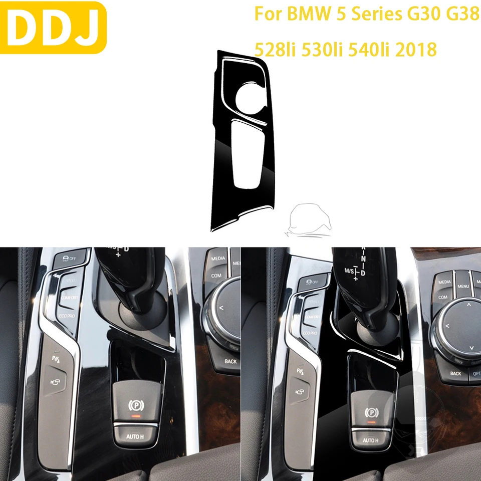 Pre BMW 5 Series G30 G38 528LI 530LI 540LI 2018 Príslušenstvo Automobil lesklý klavír Čierny interiérový výstroj Panel Trim Modifikácia nálepky
