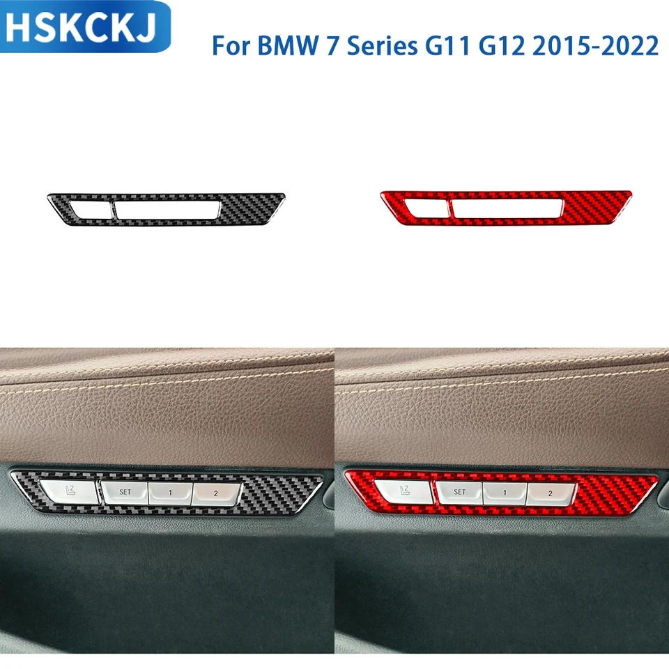 Pre BMW 7 Series G11 G12 2015-2022 Príslušenstvo Skutočné mäkké uhlíkové vlákno Interiérové ​​nastavenie sedadla TLAČ