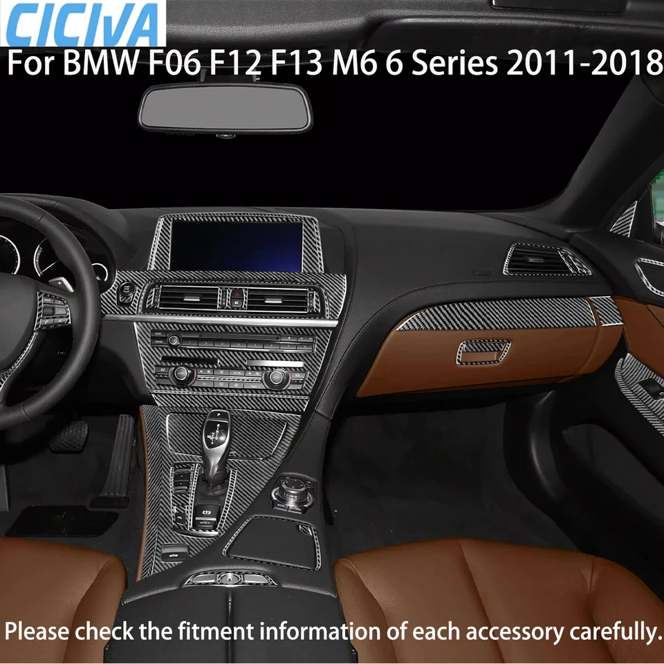 Pre BMW F06 F12 F13 M6 6 Series Interiérové ​​príslušenstvo 2011-2018 Prevodový panel Dashboard Dvíhanie Vzduchový vývod uhlíkových vlákien Cover Cover Cover