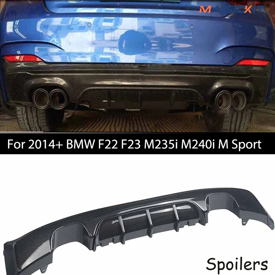 Pre BMW F22 Coupe M Sport M240i 2014-2020 BodyKits Tuning Accessories Magickit uhlíkové vlákno vzhľad Športový zadný nárazník difúzor pier