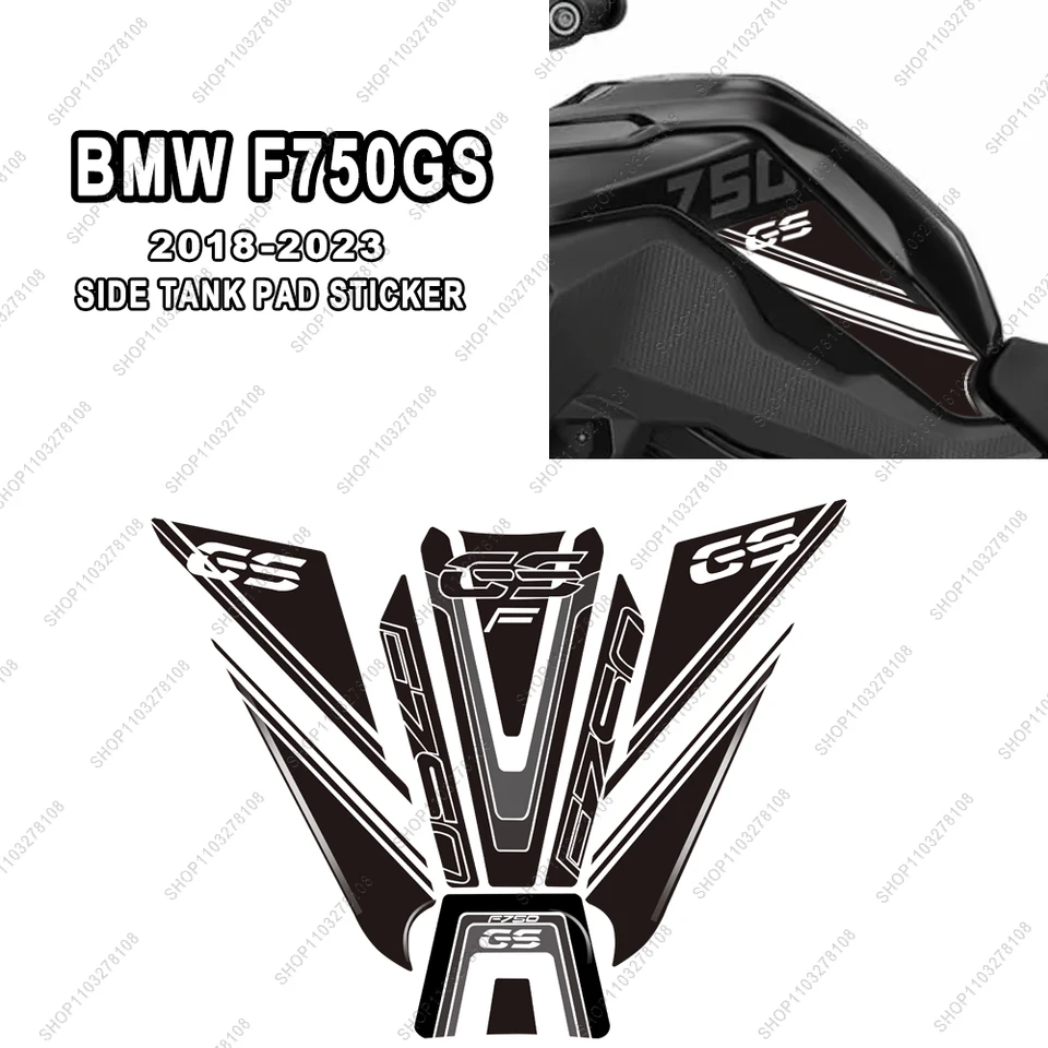 Pre BMW F750GS F750 GS GS750 2018-2023 Motocykel anti sklz Tank Pad Side Tracks Tracks Protector Sticker 3D živice Súpčky