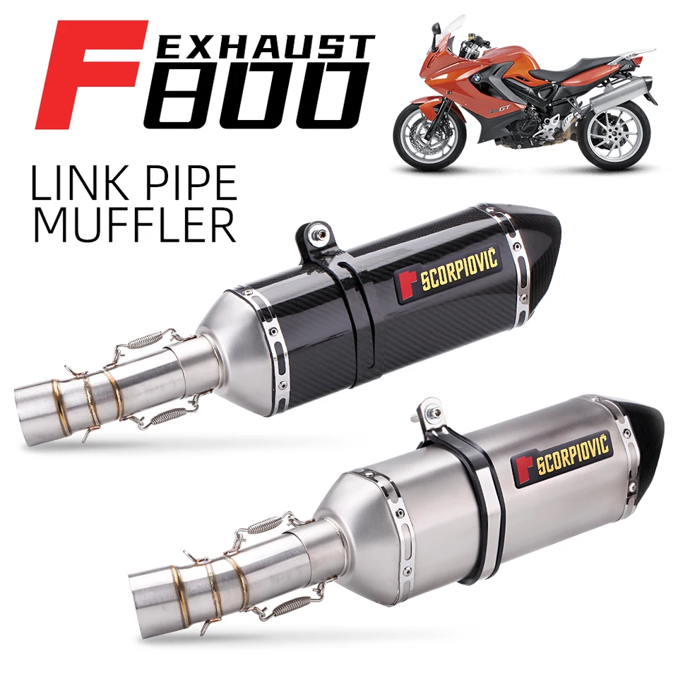 Pre BMW F800GS F650GS F700GS F800GT Výfukové potrubie Motocykel Strednú trubicu Slip na 51 mm tlmiče tlmiča s zabijakom DB na ľavej strane úniku