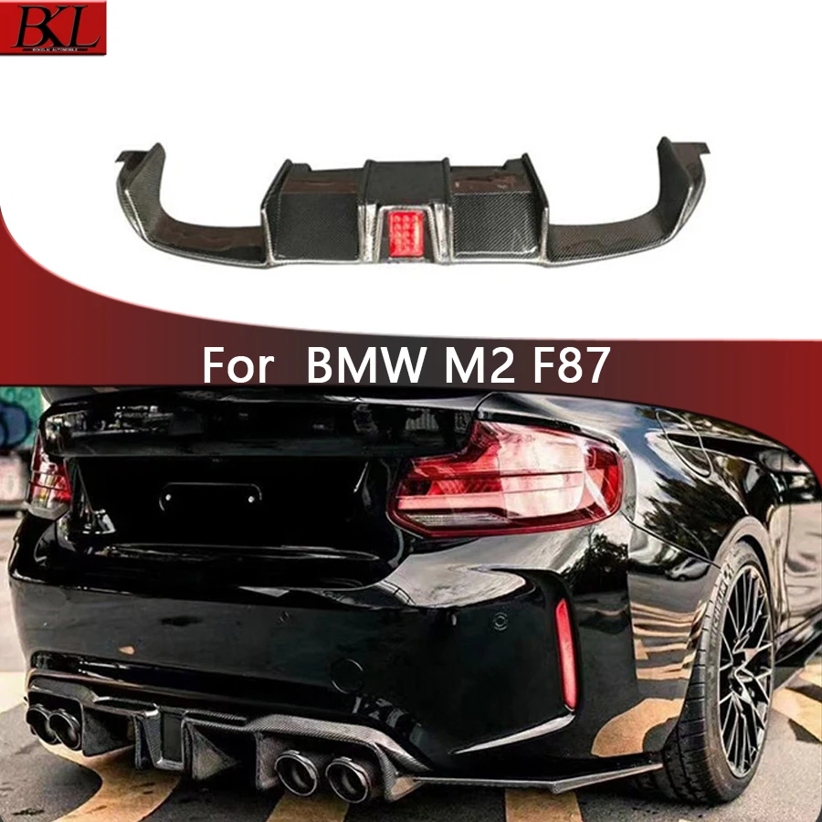 Pre BMW F87 M2 M2C 2014-2020 uhlíkové vlákno so svetlami zadný nárazník Difúzor Zadné rozbočovače Spiler SPOILER UPATRATNÁ OPLATNÁ KITA Body