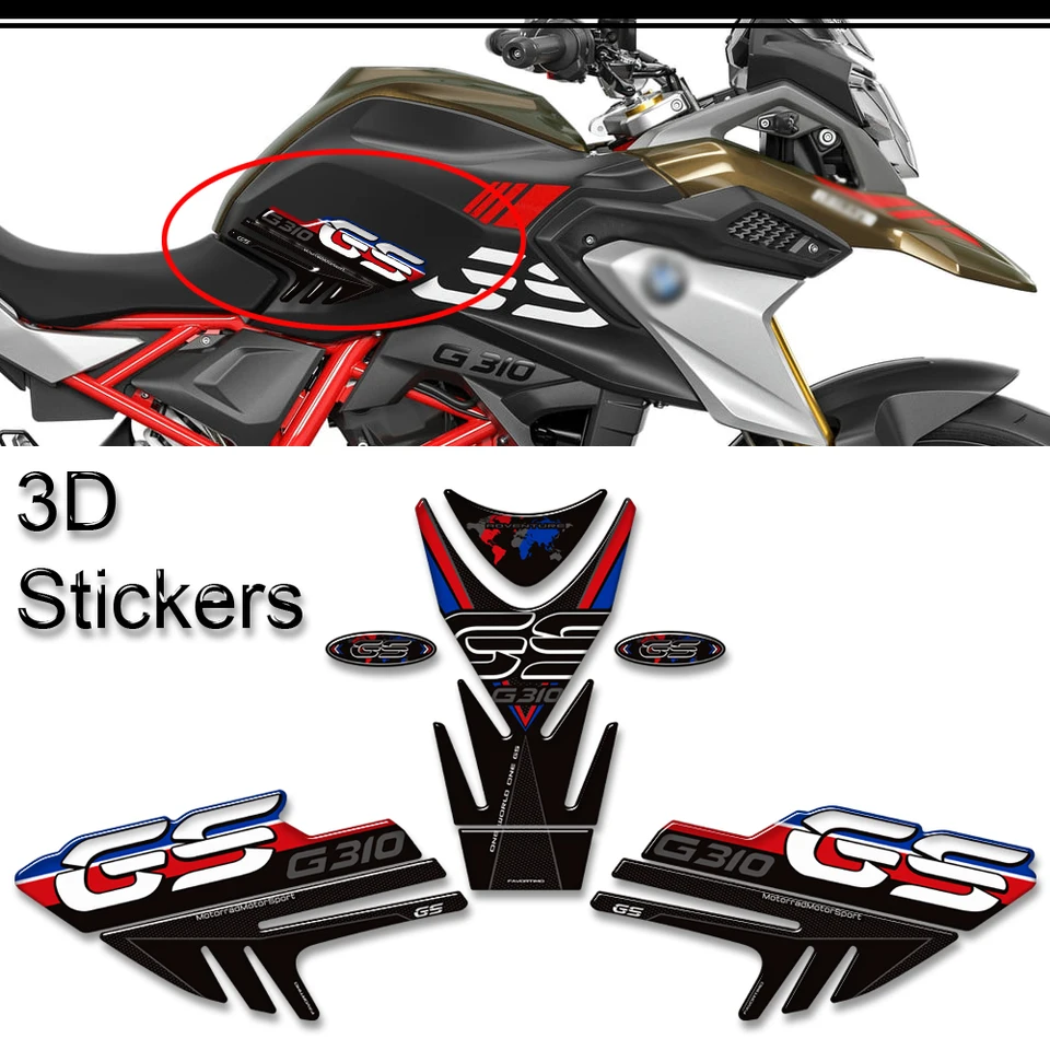 Pre BMW G 310 GS G310GS G310 Adventure Adv Tank Pad Palu Gas Palic Olej koleno nálepky na nálepky Fender Protector 2017 - 2024 2025