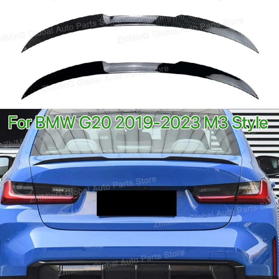 Pre BMW G20 2019-2023 Zadný nárazník Spojler Cap Cap Zadný kufrový krídlo krídla M3 Štýl Zadná strecha Spiler Wing Ab Support